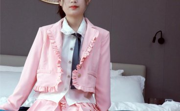 初夏女神 NO.012 念念 S码粉色JK套搭配36码小白鞋[113P/1V/5.41GB]